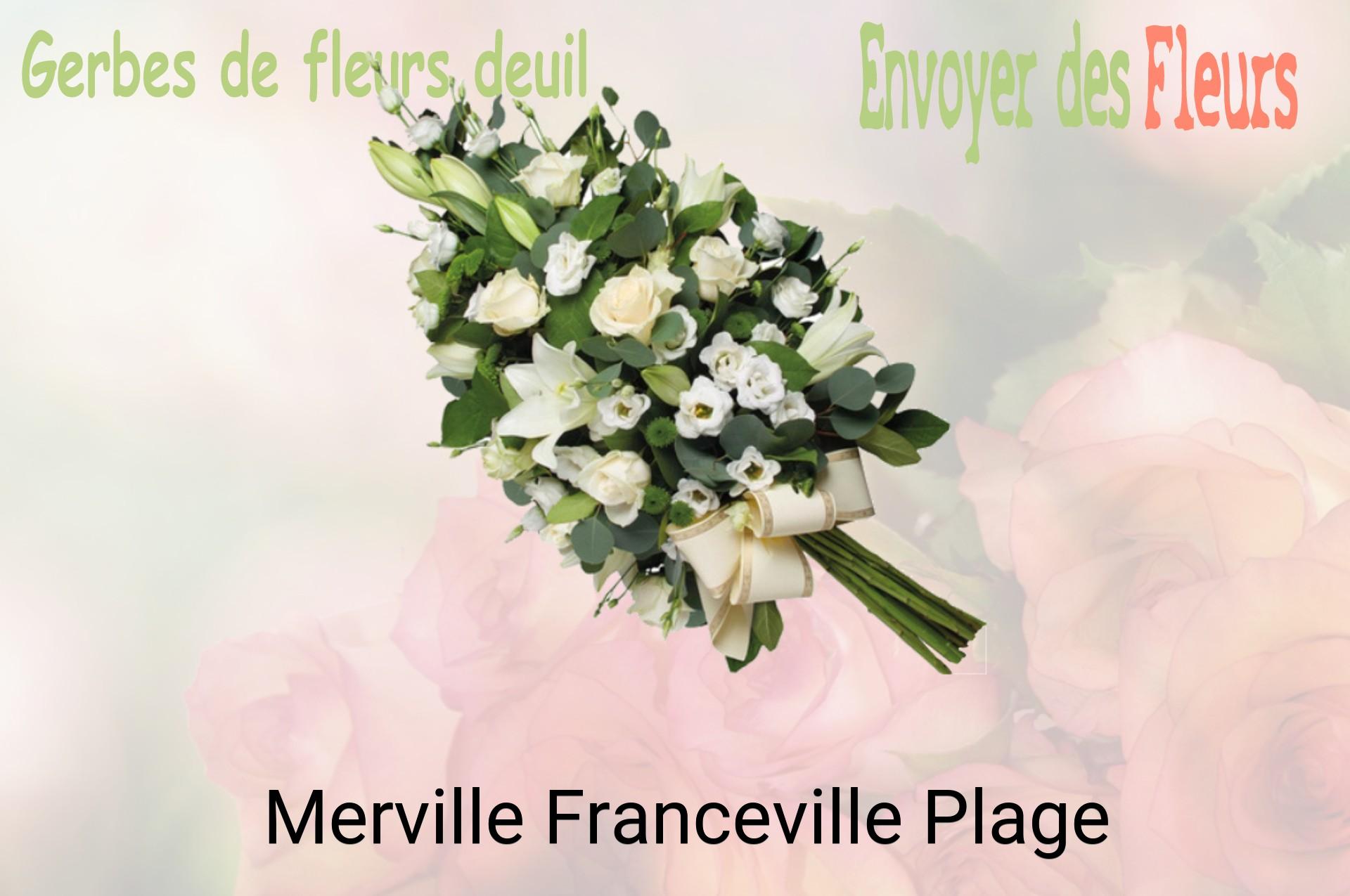 Gerbe de fleurs de deuil livrée à Merville-Franceville-Plage